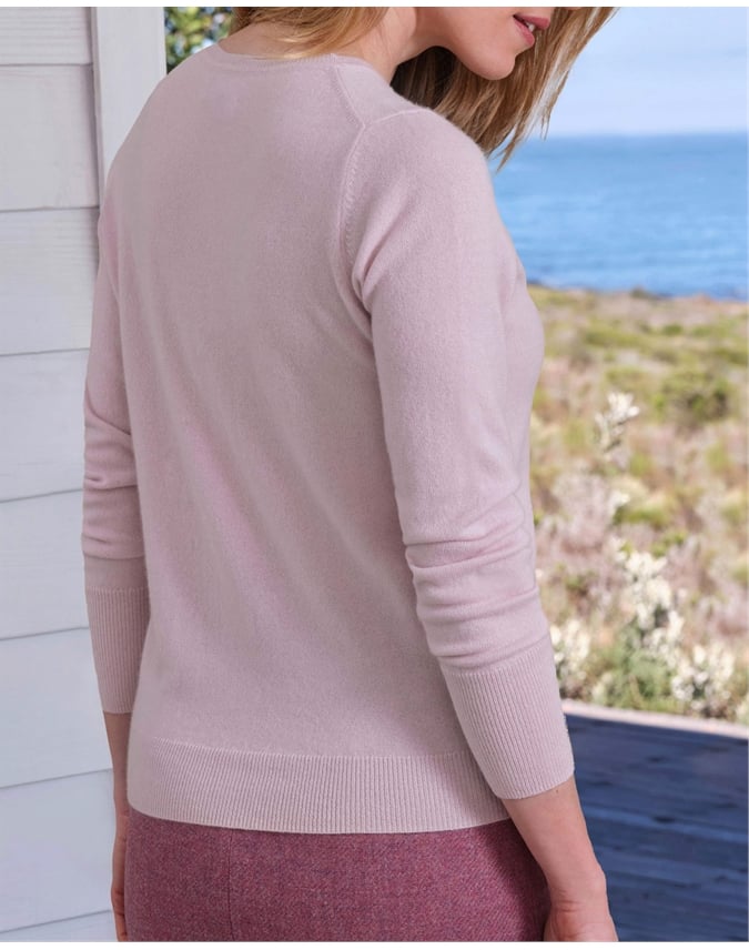 Cashmere Crew Neck Cardigan