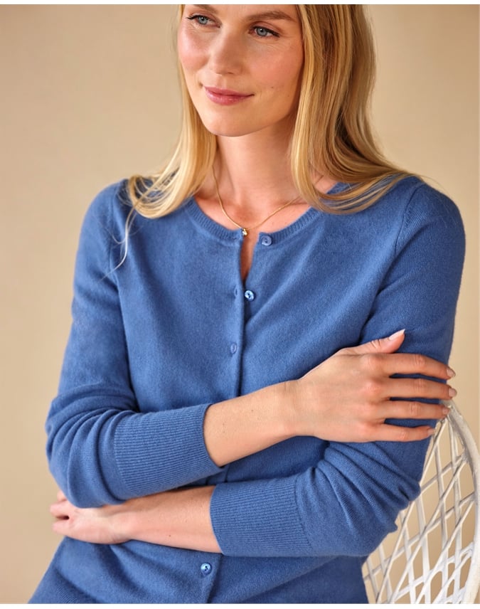 Cashmere Crew Neck Cardigan