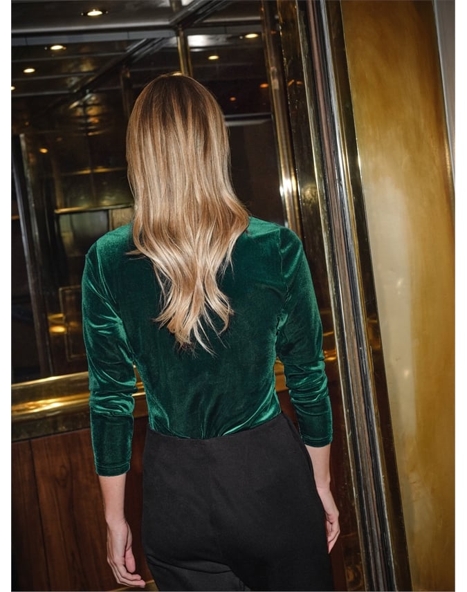 Twist Front Velvet Top