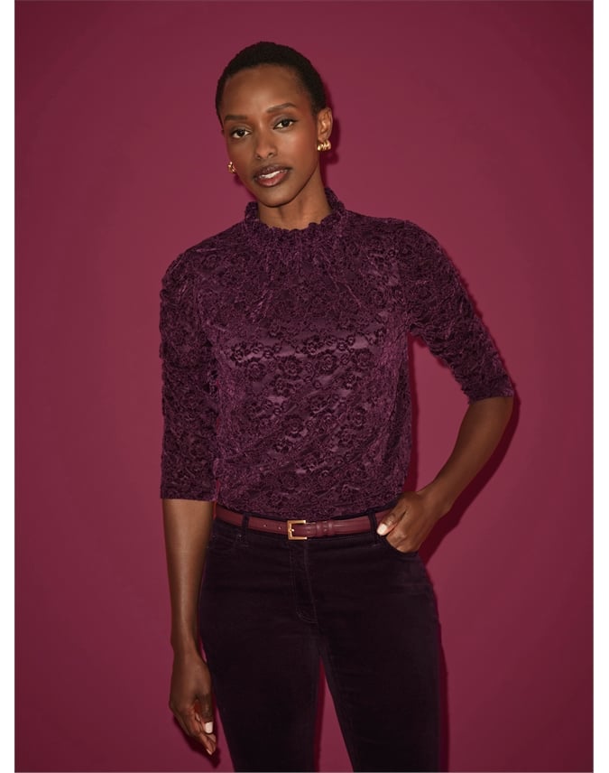 All Over Lace Jersey Top