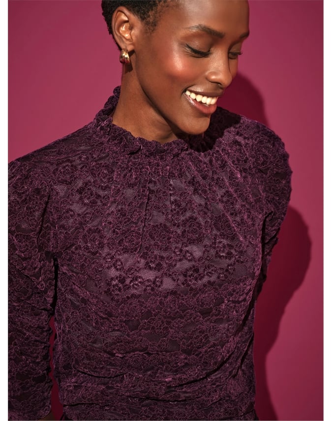 All Over Lace Jersey Top