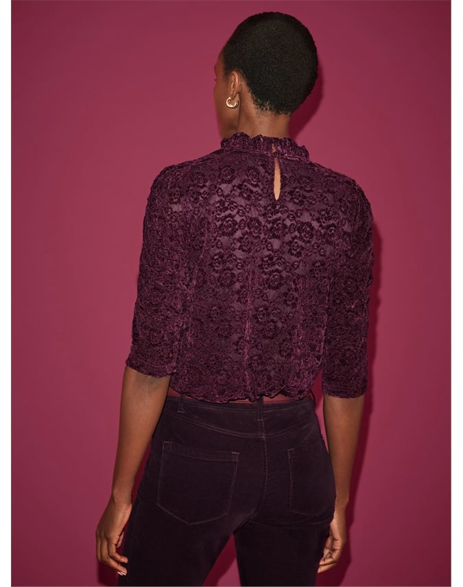 All Over Lace Jersey Top