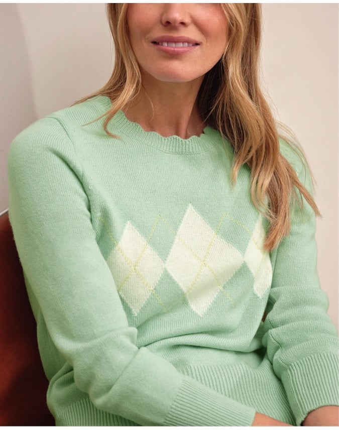 Cashmere Blend Diamond Sweater