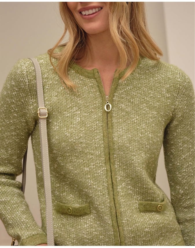 Cotton Wool Tweedy Zip Jacket