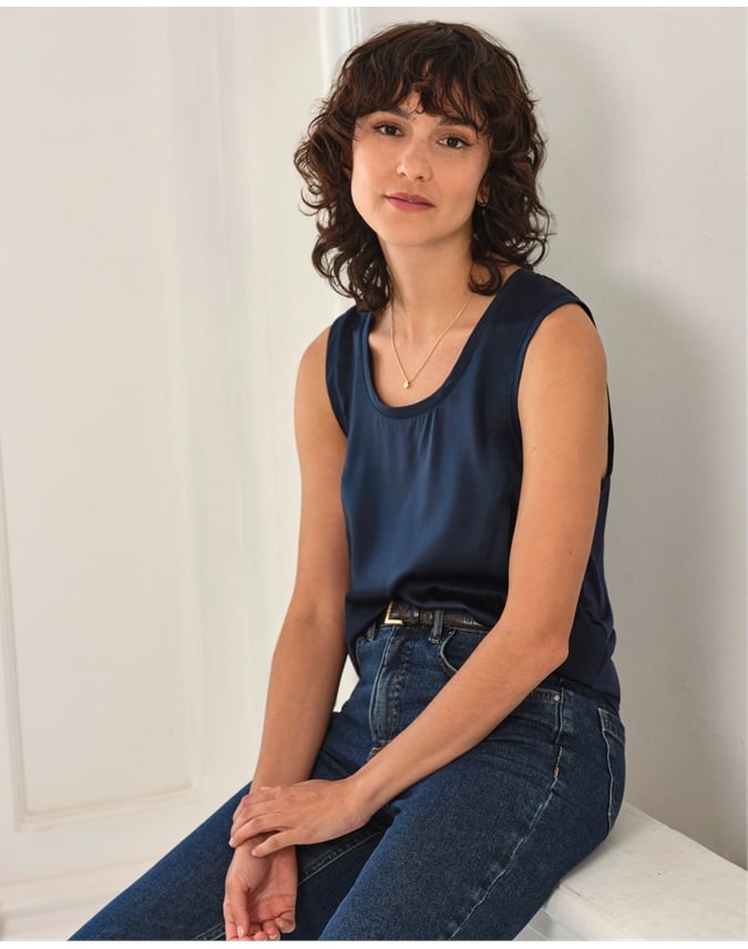 Silk Front Jersey Vest