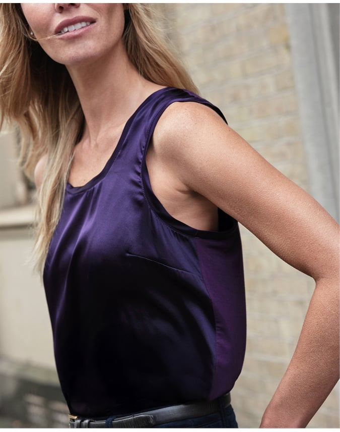 Silk Front Jersey Vest