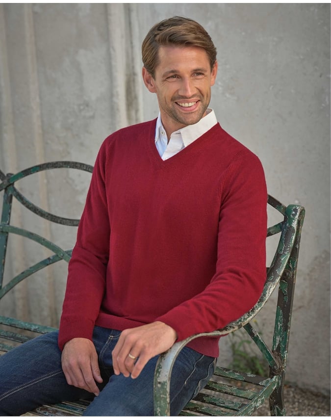 Mens Cashmere V Sweater