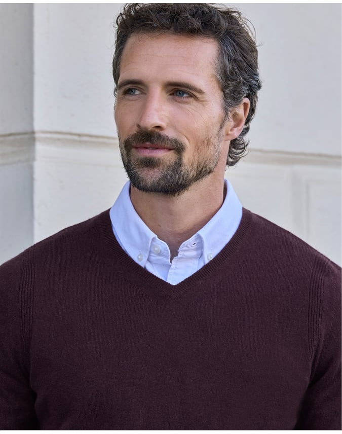 Mens Cashmere V Sweater
