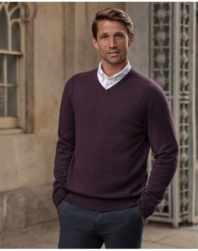 Mens Cashmere V Sweater