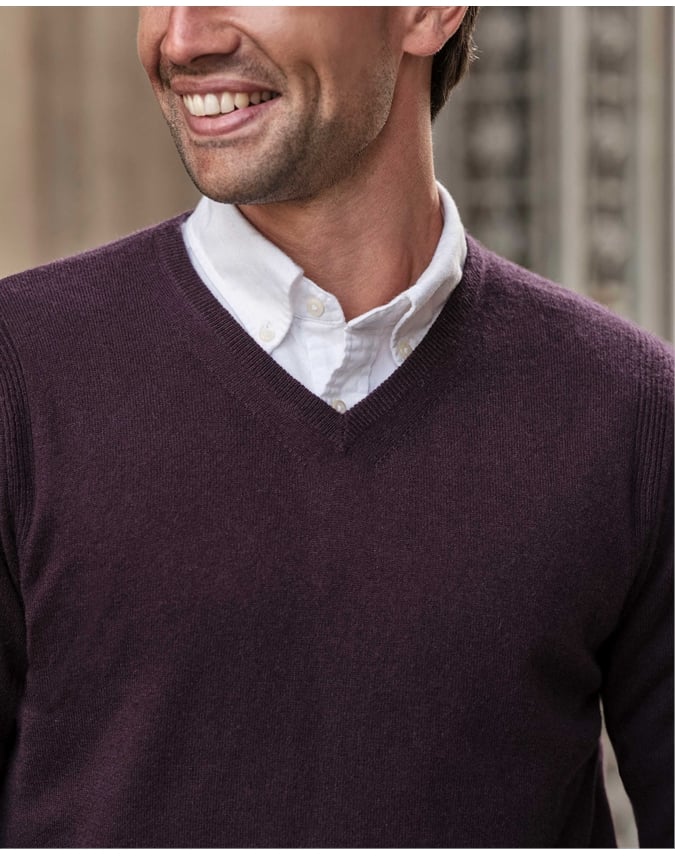 Mens Cashmere V Sweater