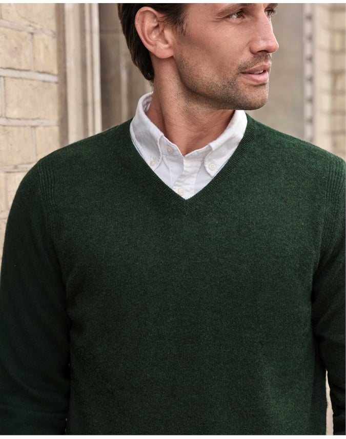 Mens Cashmere V Sweater