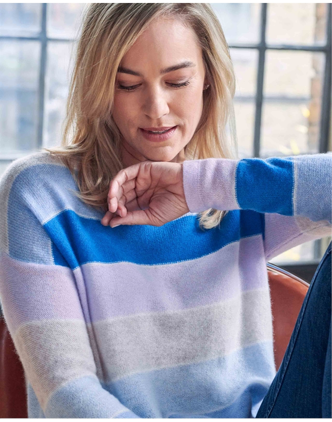 Gassato Cashmere Reverse Stripe Sweater