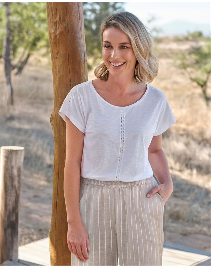 Linen Jersey Insert T-Shirt