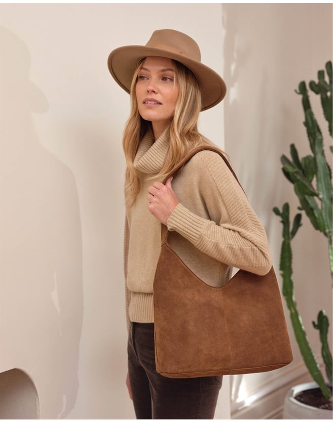 Suede Hobo Bag