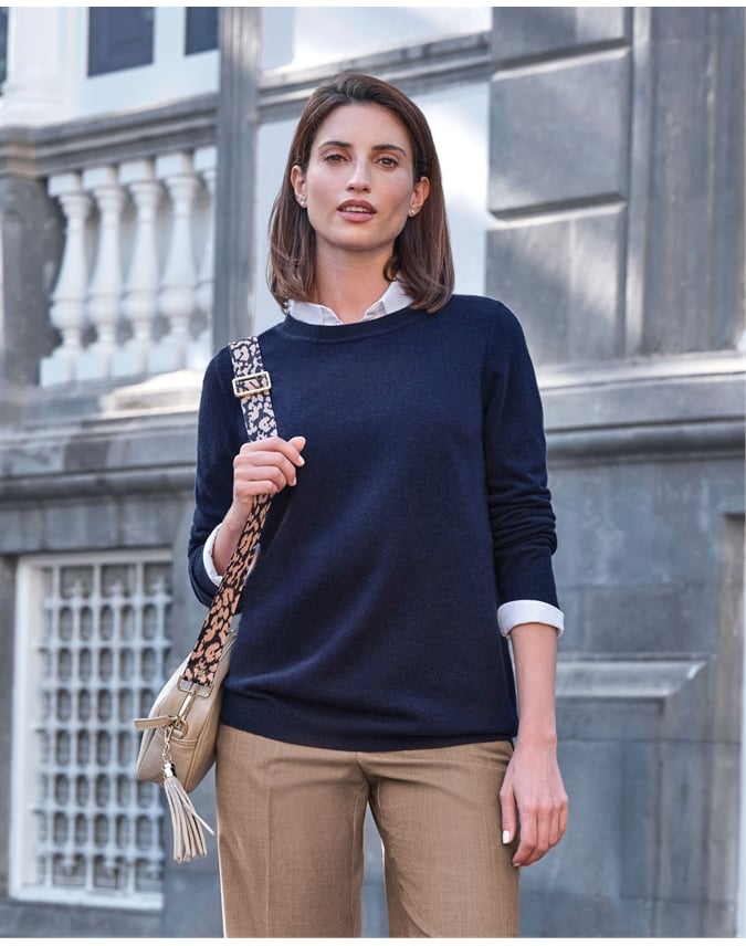 Womens Cashmere Boyfriend Sweater