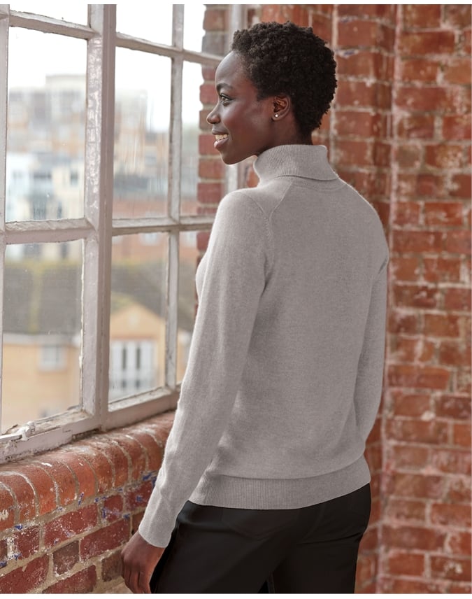 Womens Cashmere Turtle Neck Sweater