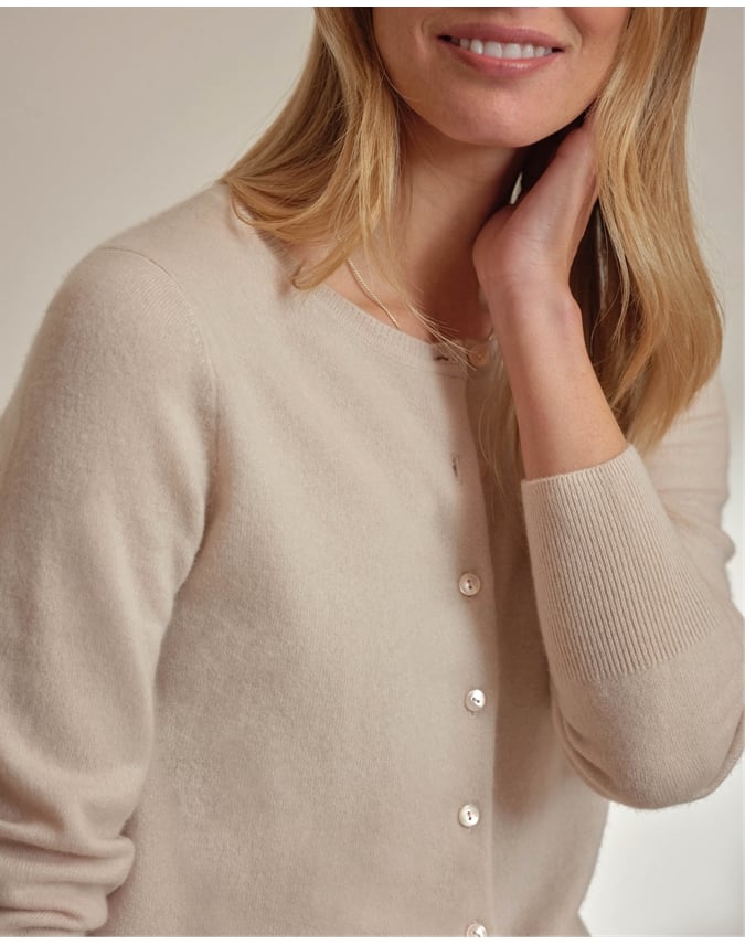 Cashmere Crew Neck Cardigan
