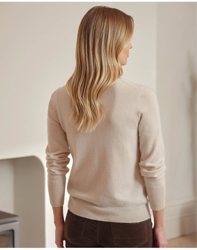 Cashmere Crew Neck Cardigan