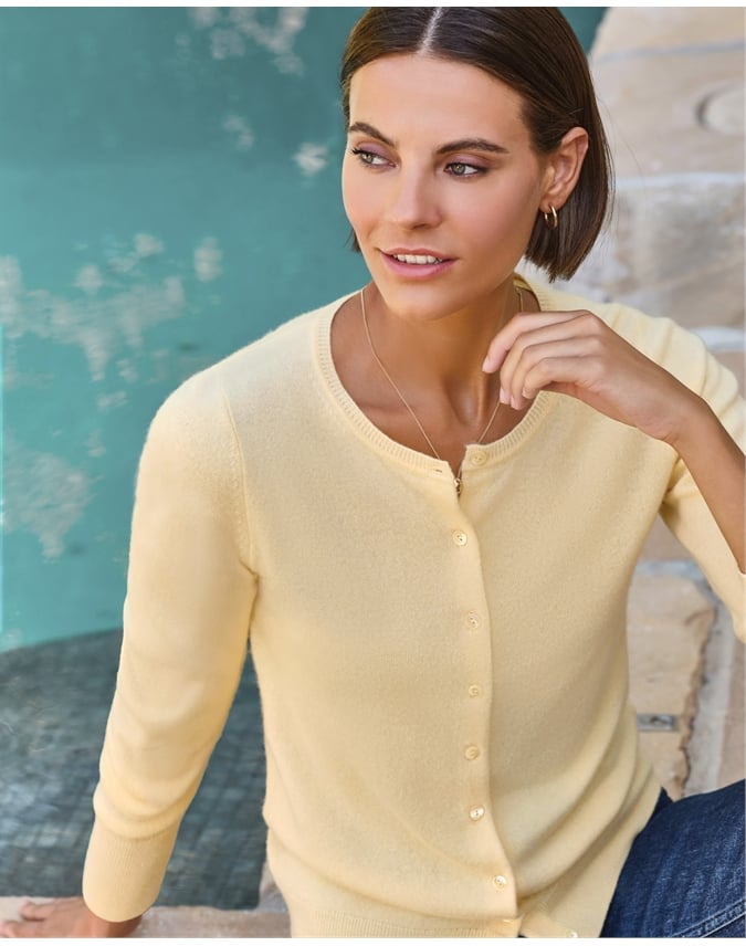 Cashmere Crew Neck Cardigan