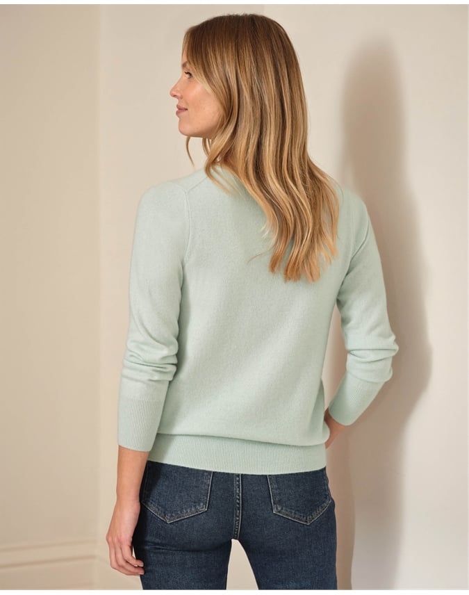 Cashmere Crew Neck Cardigan