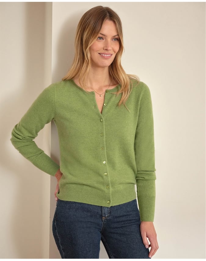 Cashmere Crew Neck Cardigan