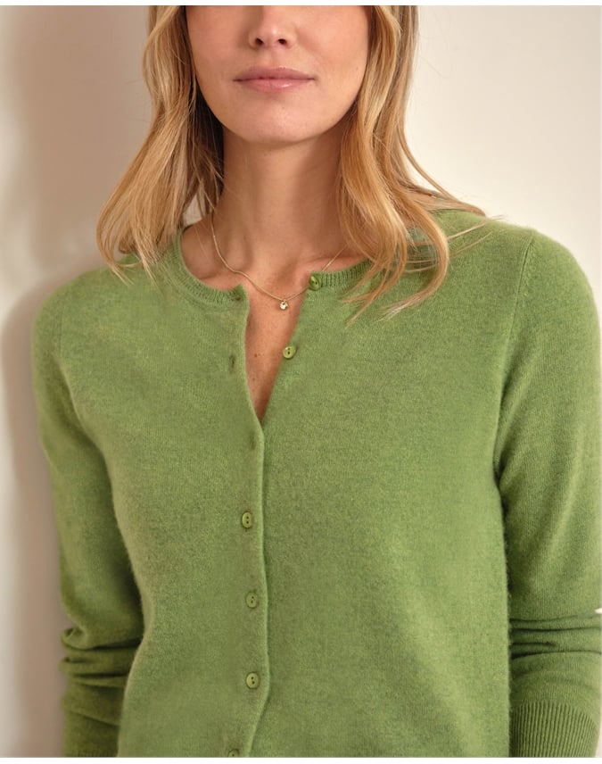 Cashmere Crew Neck Cardigan