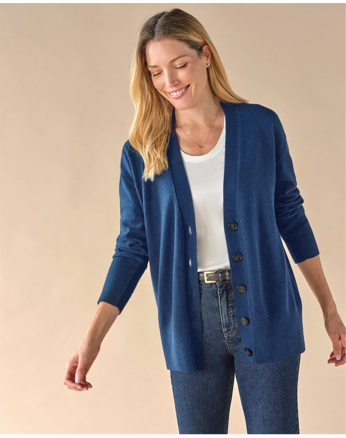 Pure Cashmere Boyfriend Cardigan