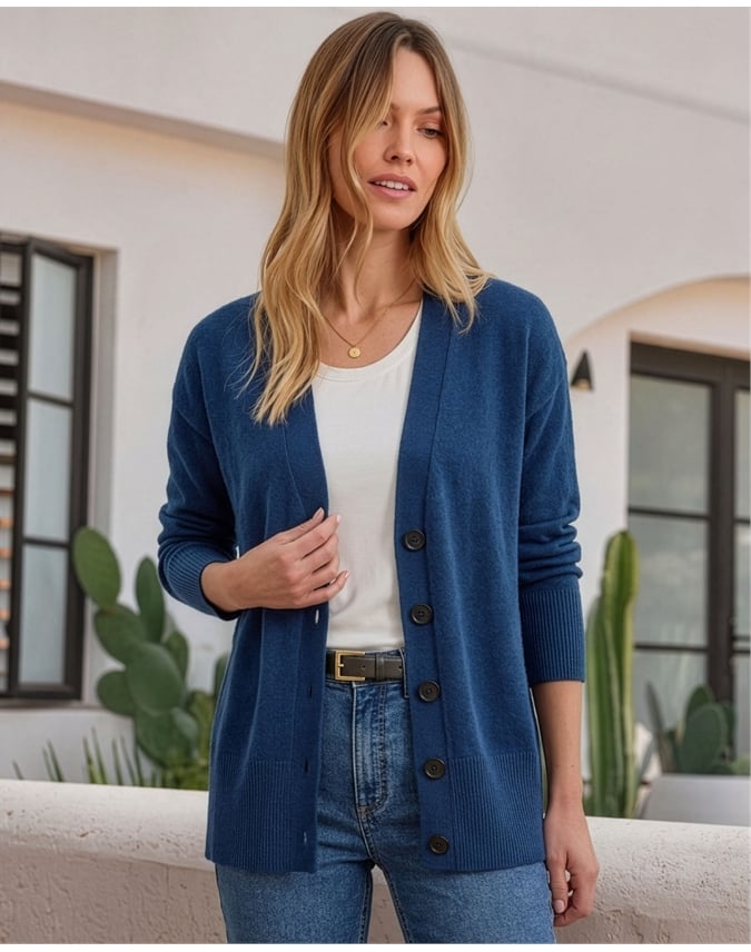 Pure Cashmere Boyfriend Cardigan