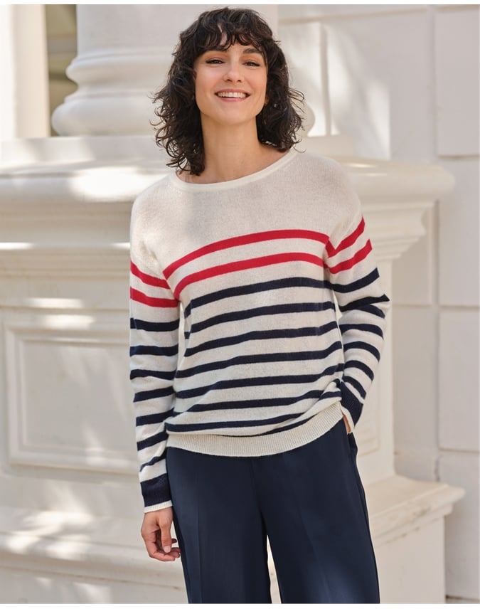 Cashmere Gassato Breton Stripe Sweater