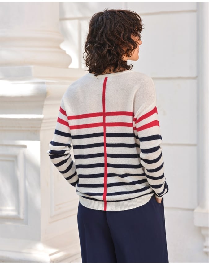 Cashmere Gassato Breton Stripe Sweater