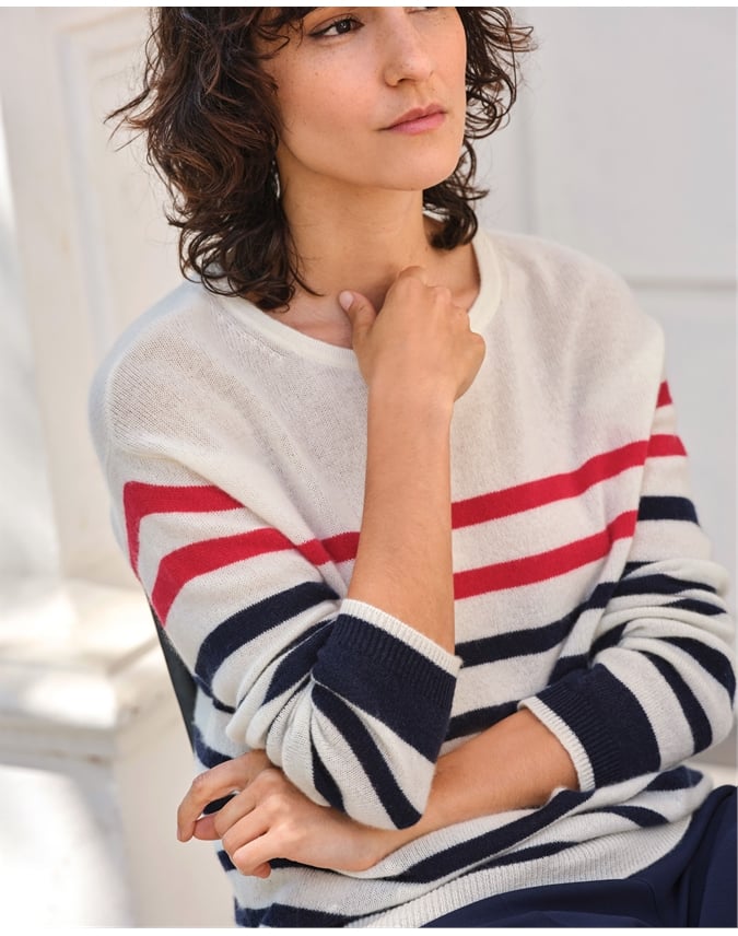 Cashmere Gassato Breton Stripe Sweater