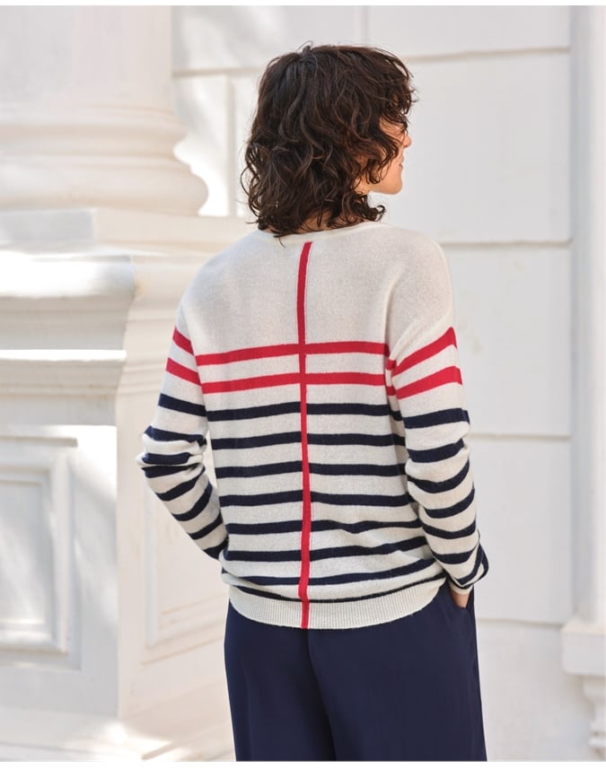 Cashmere Gassato Breton Stripe Sweater