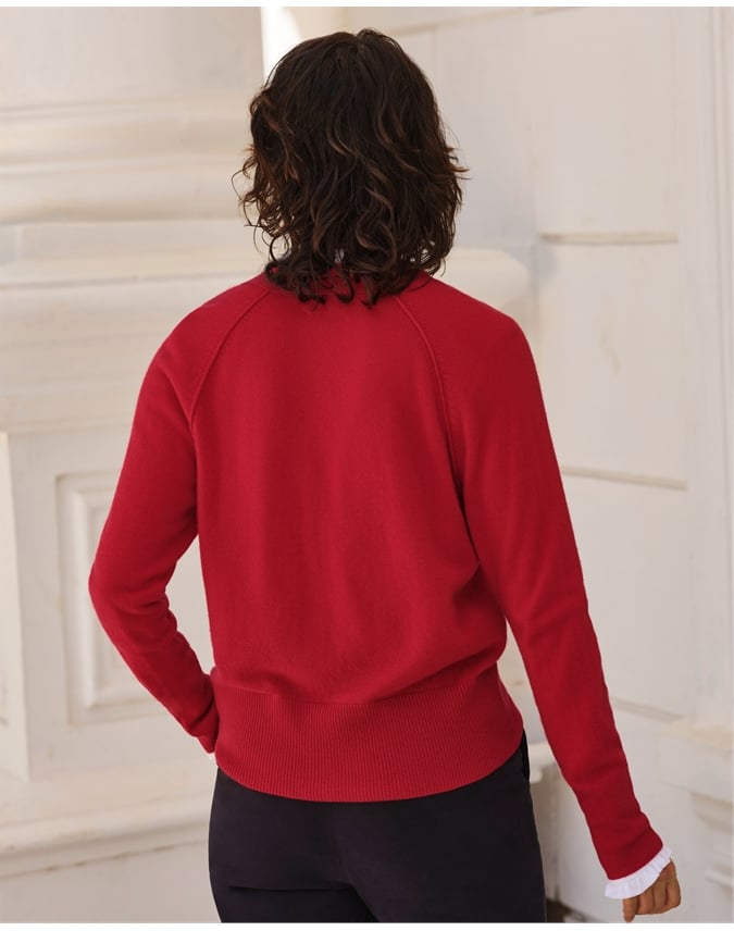 Relaxed Cashmere V Neck Cardigan