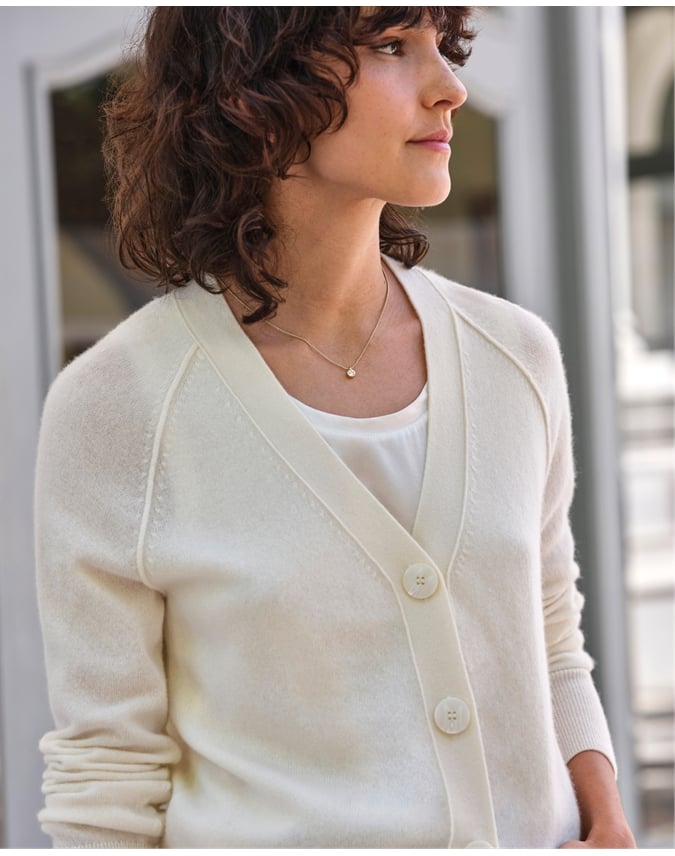 Relaxed Cashmere V Neck Cardigan