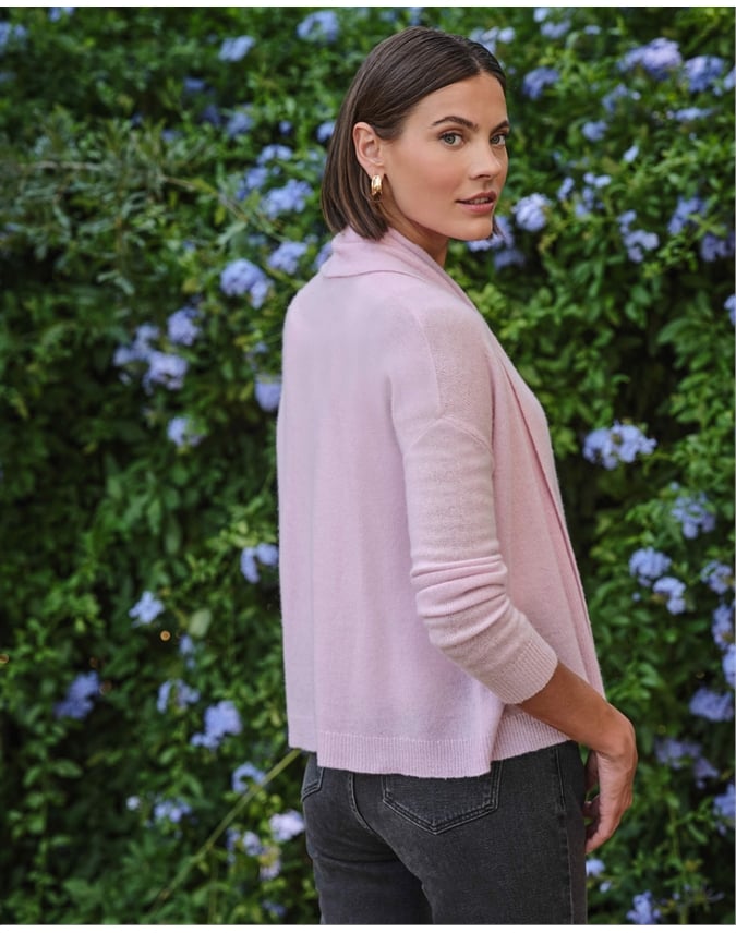 Cashmere Short Open Cardigan