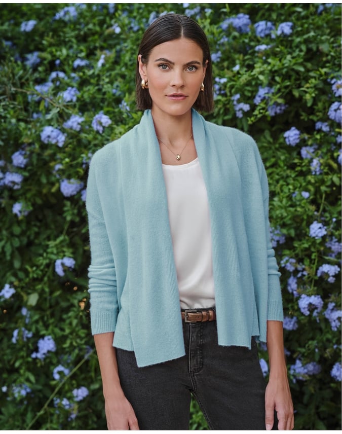 Cashmere Short Edge To Edge Cardigan