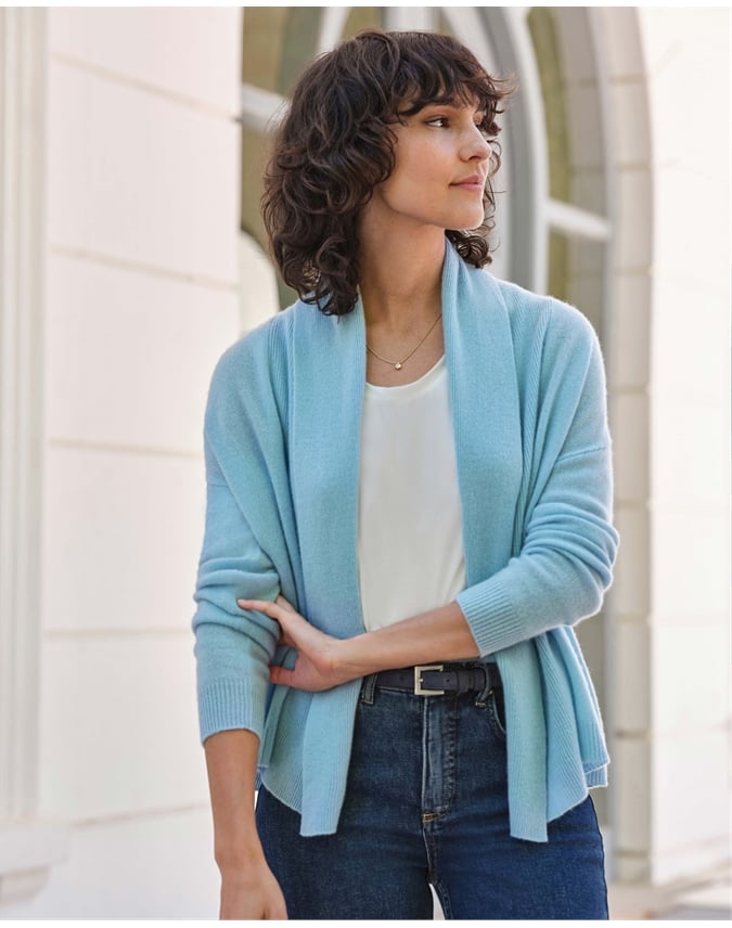 Cashmere Short Open Cardigan