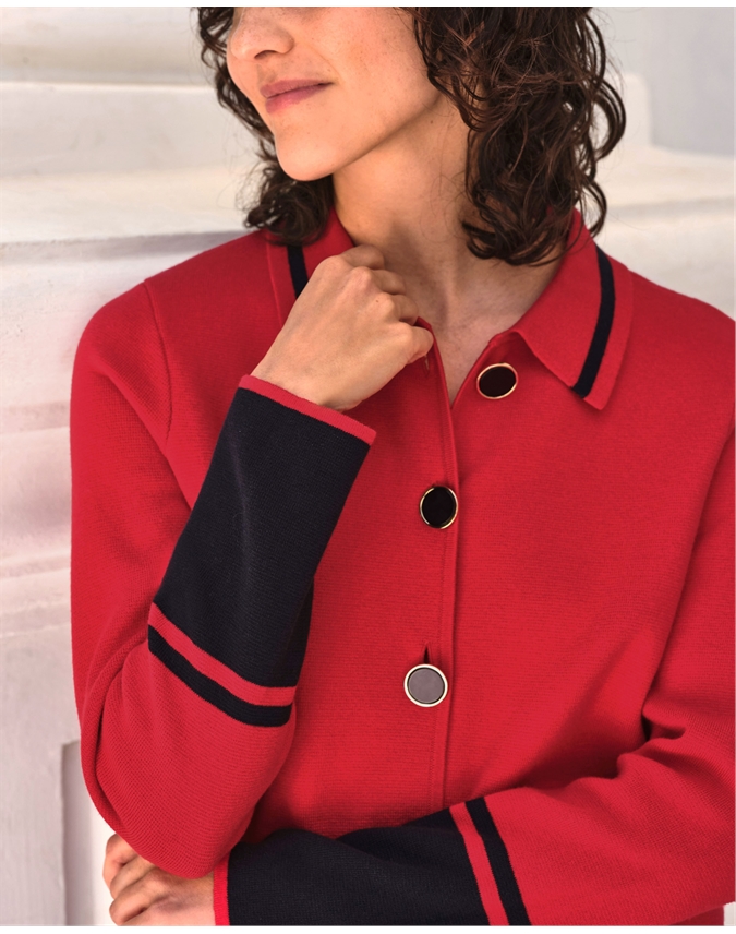 Color Block Wool Milano Jacket