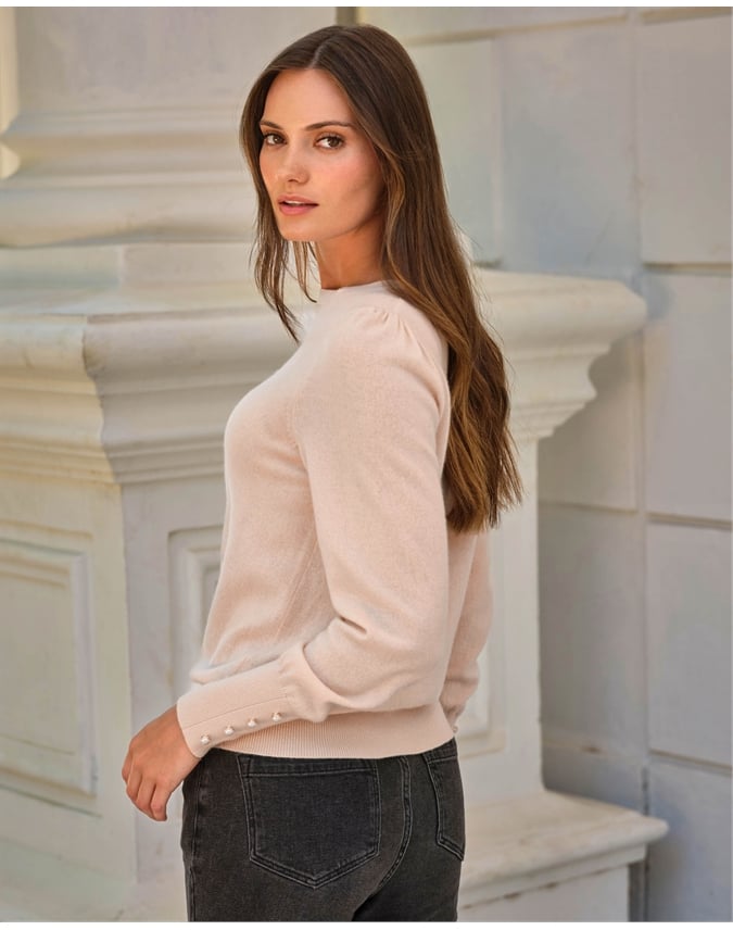 Wool Cashmere Lace Collar Sweater