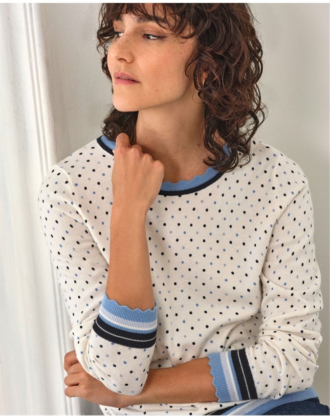 Cotton Wool Printed Spot Sweater