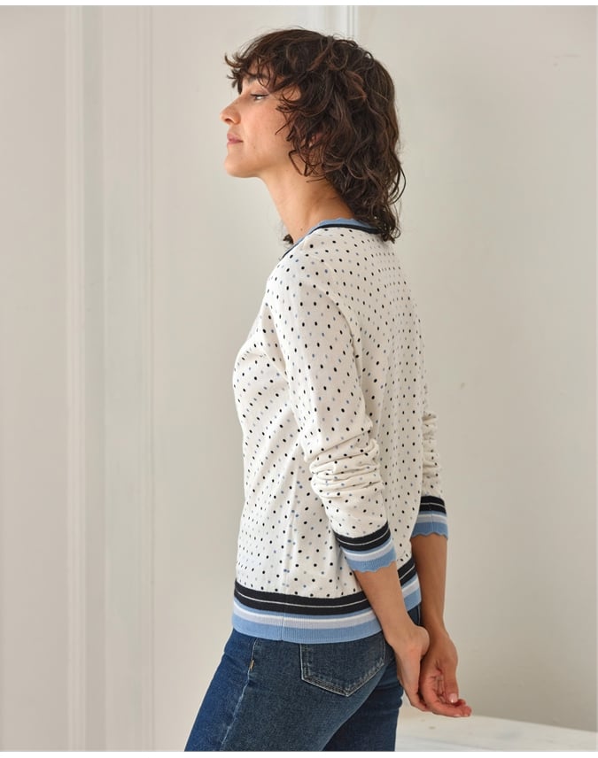 Cotton Wool Printed Spot Sweater
