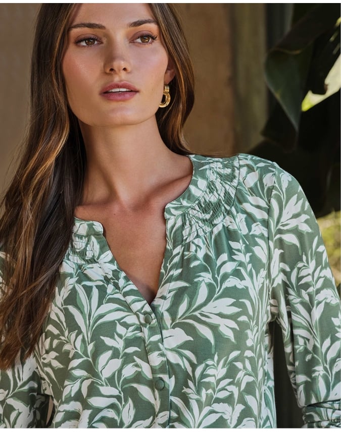 Shirred Jersey Blouse