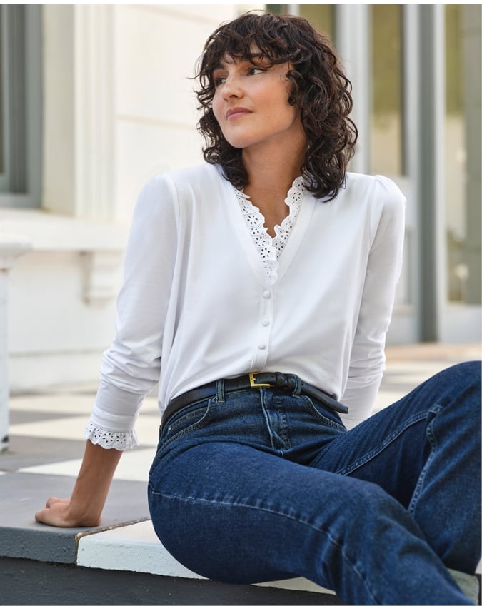 Broderie Half Frill Layering Top