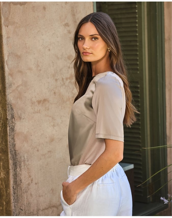 Silk Front T Shirt