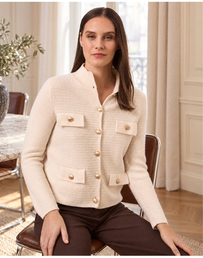 Wool Cashmere Textured Jacket