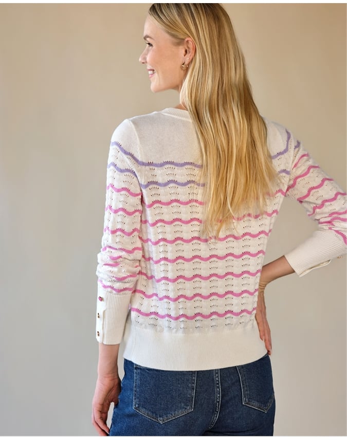 Cotton Wool Zig Zag Stripe Sweater