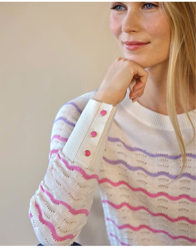 Cotton Wool Zig Zag Stripe Sweater