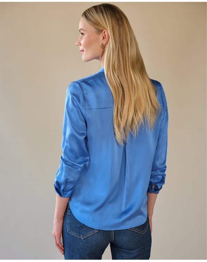 Sand Washed Pure Silk Satin Blouse