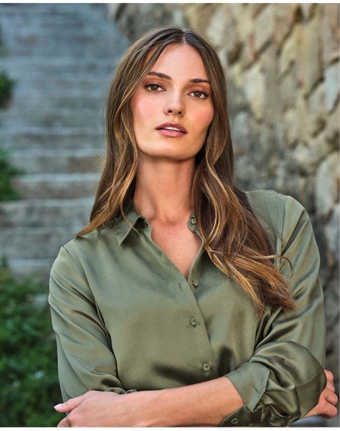 Sand Washed Pure Silk Satin Blouse