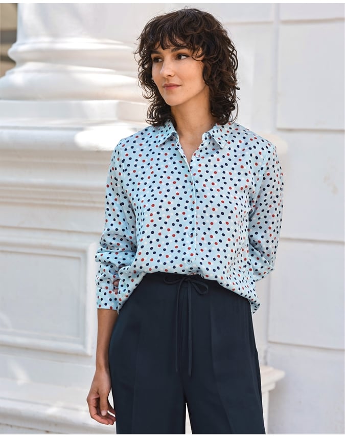 Sand Washed Pure Silk Satin Blouse